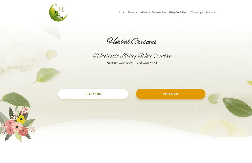 Herbal Crescent - WordPress Redesign & E-Commerce Setup